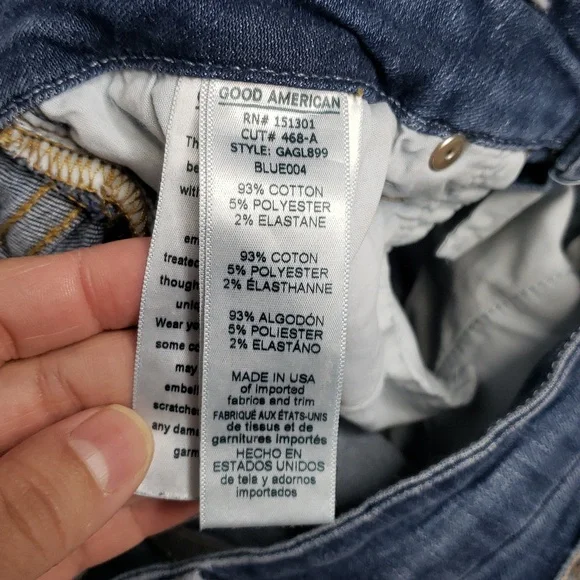 Good American Good Legs Skinny Jeans Size 8/29 Cotton Stretchy Blue - Picture 9 of 16